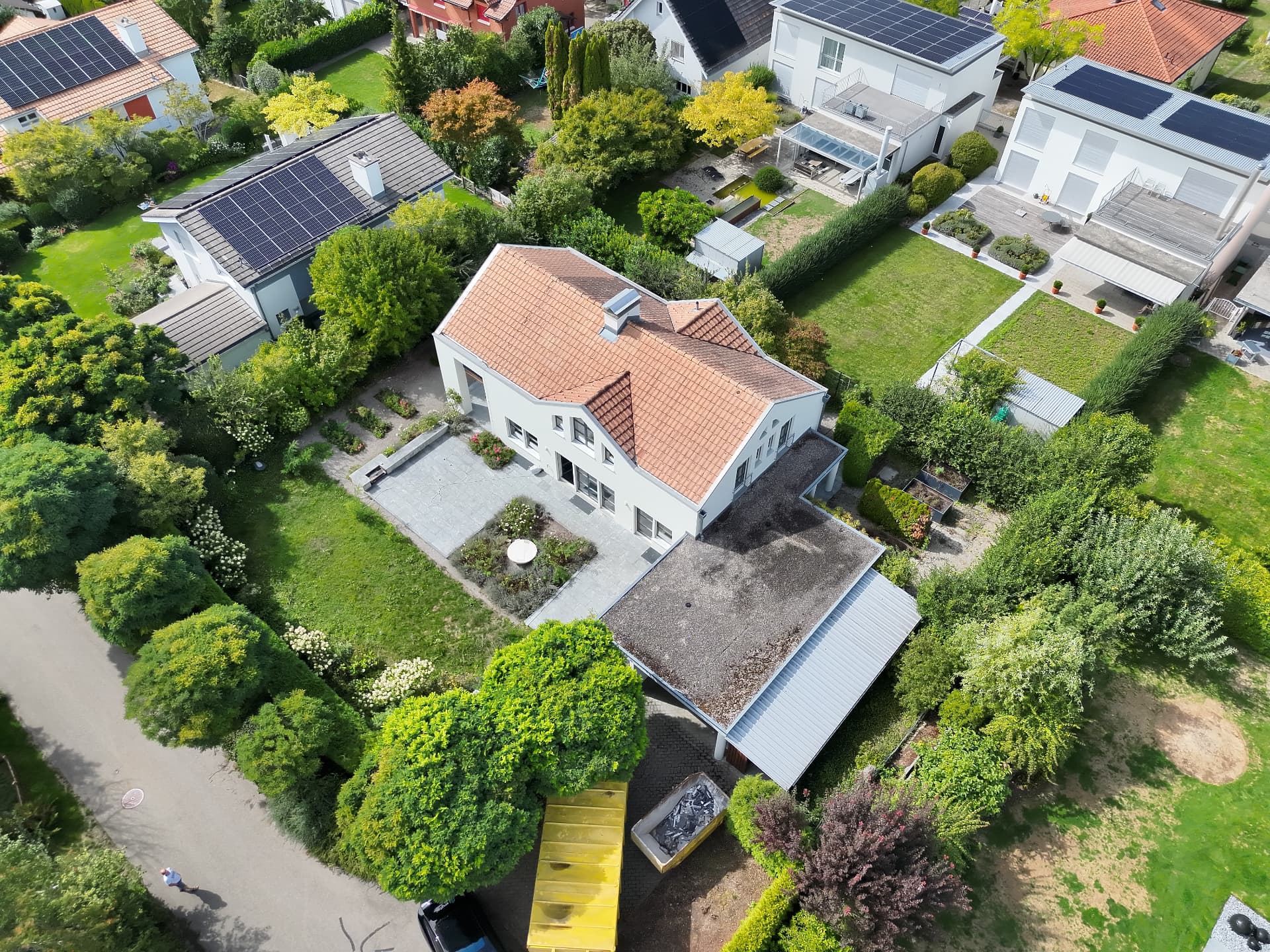 Einfamilienhaus in Frauenfeld aus der Luft